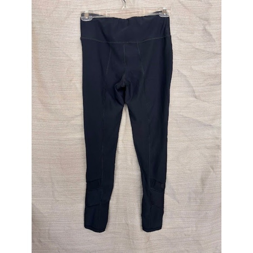 Central Park Sport Women Black Moto Leggings Mesh Ribbed Athletic Pants Small - Picture 2 of 5